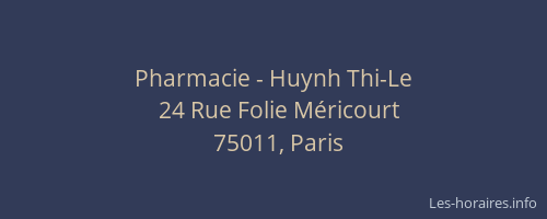 Pharmacie - Huynh Thi-Le