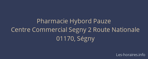 Pharmacie Hybord Pauze
