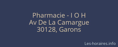 Pharmacie - I O H