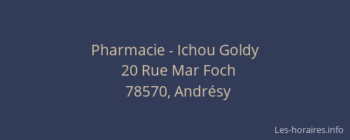 Pharmacie - Ichou Goldy