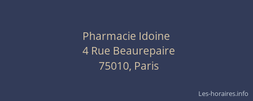 Pharmacie Idoine