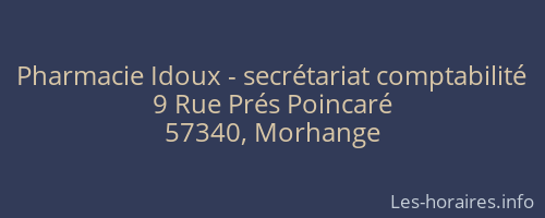 Pharmacie Idoux - secrétariat comptabilité