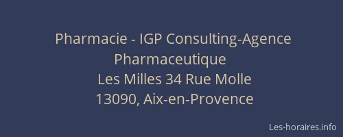 Pharmacie - IGP Consulting-Agence Pharmaceutique