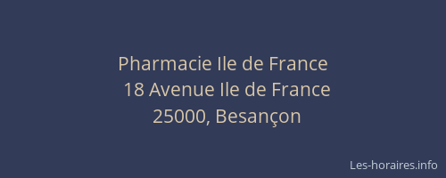 Pharmacie Ile de France