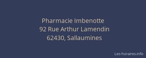 Pharmacie Imbenotte