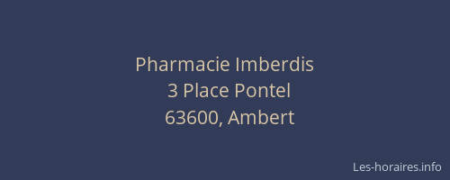 Pharmacie Imberdis