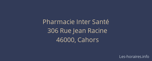 Pharmacie Inter Sant&eacute;