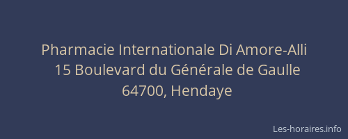 Pharmacie Internationale Di Amore-Alli