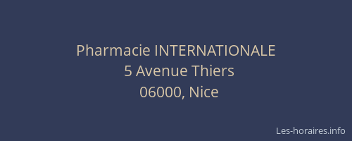 Pharmacie INTERNATIONALE