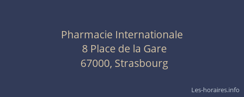 Pharmacie Internationale