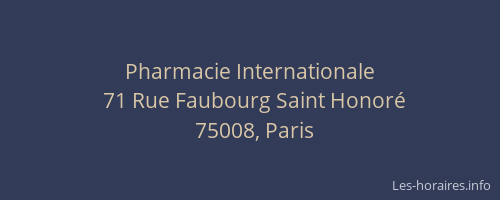 Pharmacie Internationale
