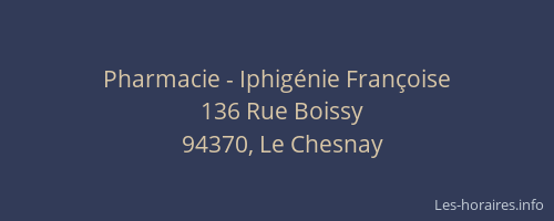 Pharmacie - Iphigénie Françoise