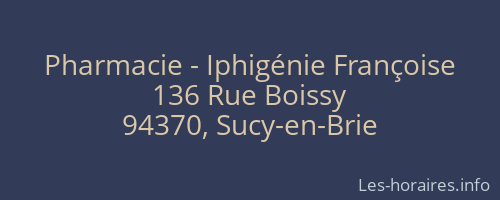 Pharmacie - Iphigénie Françoise