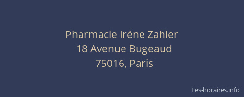 Pharmacie Iréne Zahler