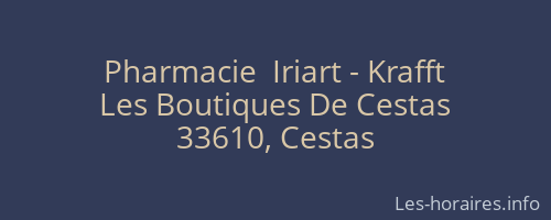 Pharmacie  Iriart - Krafft