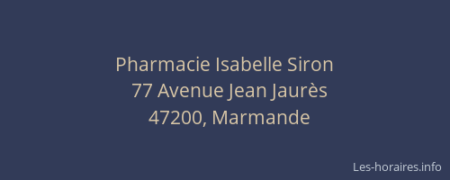 Pharmacie Isabelle Siron