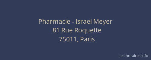 Pharmacie - Israel Meyer