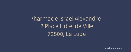 Pharmacie Isra&euml;l Alexandre