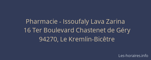 Pharmacie - Issoufaly Lava Zarina