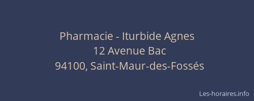 Pharmacie - Iturbide Agnes