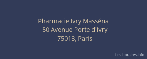Pharmacie Ivry Masséna