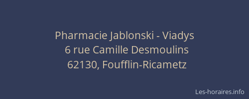 Pharmacie Jablonski - Viadys
