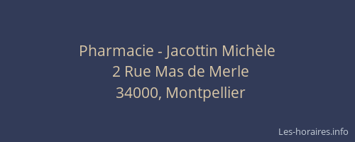 Pharmacie - Jacottin Michèle