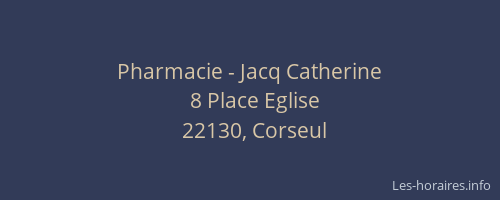 Pharmacie - Jacq Catherine