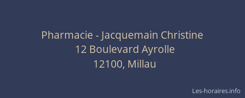 Pharmacie - Jacquemain Christine