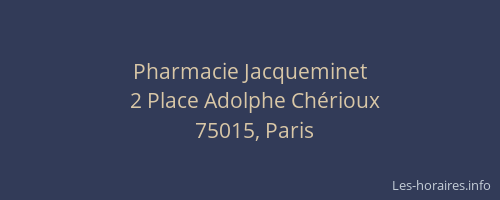 Pharmacie Jacqueminet