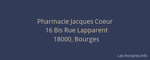 Pharmacie Jacques Coeur