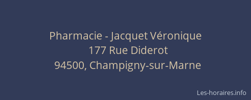 Pharmacie - Jacquet Véronique