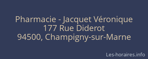 Pharmacie - Jacquet Véronique
