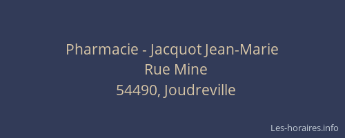 Pharmacie - Jacquot Jean-Marie