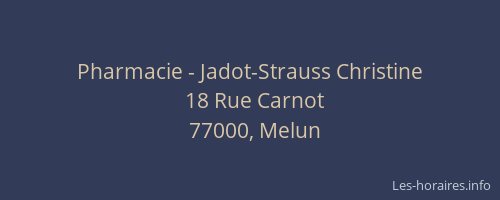 Pharmacie - Jadot-Strauss Christine