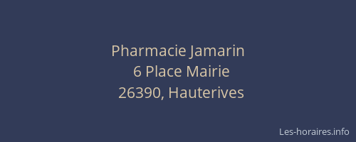 Pharmacie Jamarin