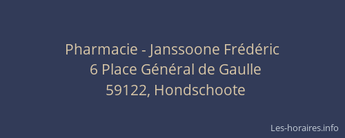 Pharmacie - Janssoone Frédéric