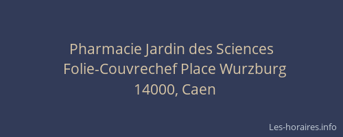 Pharmacie Jardin des Sciences