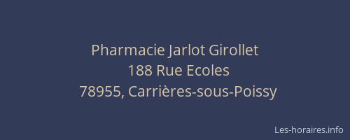 Pharmacie Jarlot Girollet