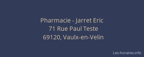 Pharmacie - Jarret Eric