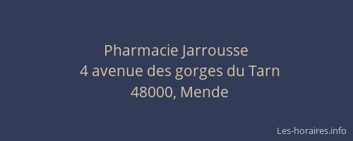 Pharmacie Jarrousse