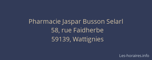 Pharmacie Jaspar Busson Selarl