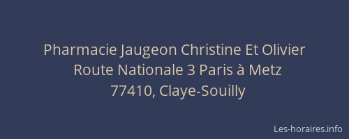 Pharmacie Jaugeon Christine Et Olivier