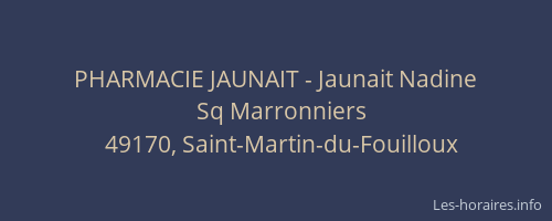 PHARMACIE JAUNAIT - Jaunait Nadine