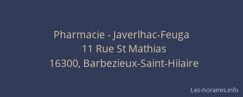 Pharmacie - Javerlhac-Feuga
