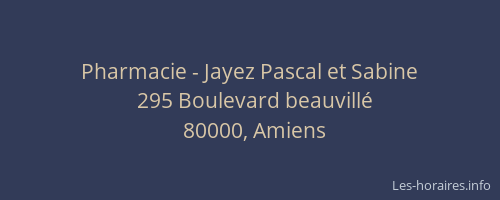 Pharmacie - Jayez Pascal et Sabine