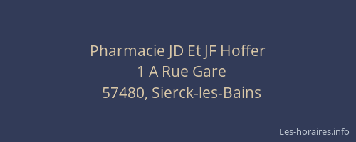Pharmacie JD Et JF Hoffer