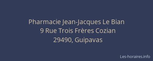 Pharmacie Jean-Jacques Le Bian
