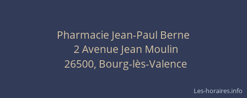 Pharmacie Jean-Paul Berne