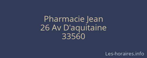Pharmacie Jean